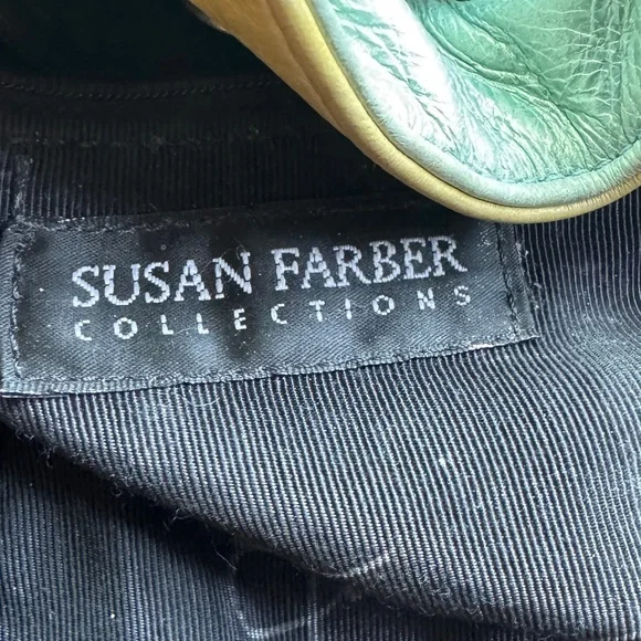 Susan Farber Collections turquoise bag with signature leather vintage